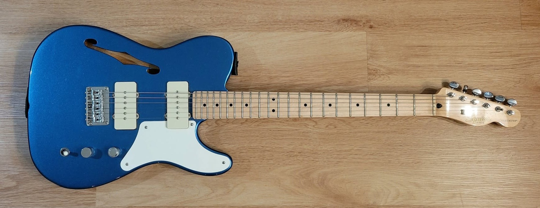 Squier Paranormal Cabronita Telecaster Thinline Connie kitchen floor for collage.jpg